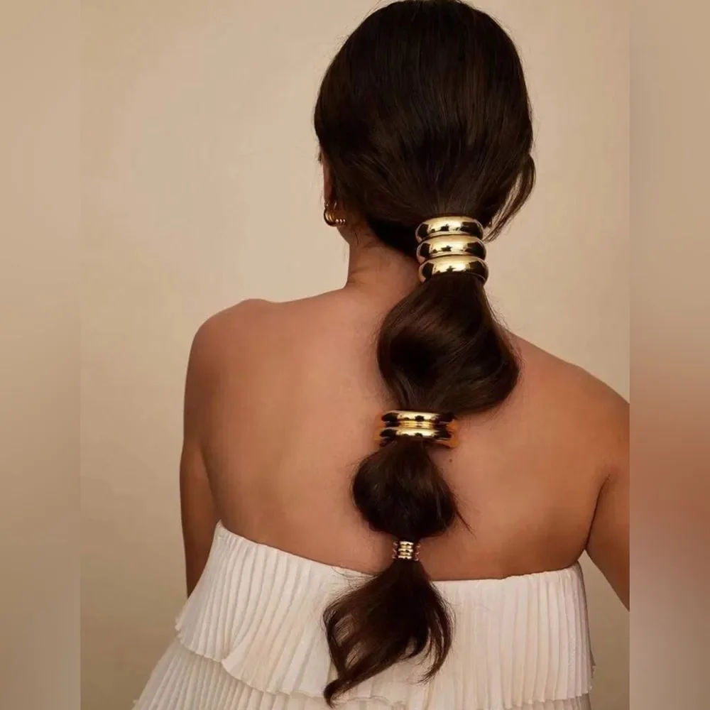 Elegant Gold Hair Cuffs Q87